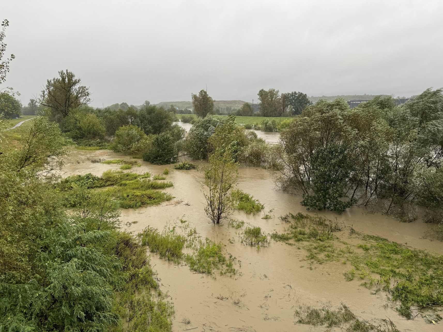 Povodňová inundace řeky Odry pod Ostravou (září 2024). Foto Jan Hradecký